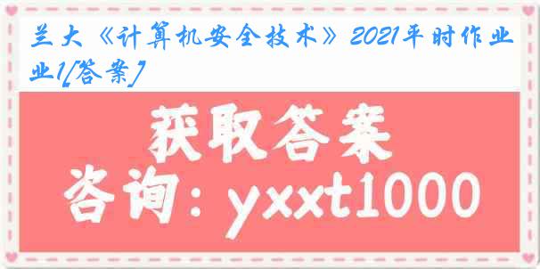 兰大《计算机安全技术》2021平时作业1[答案]