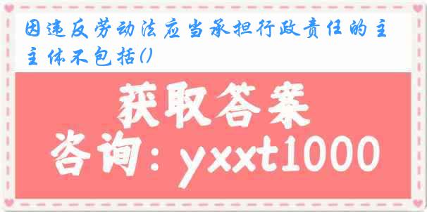 因违反劳动法应当承担行政责任的主体不包括()