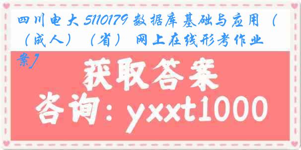 四川电大 5110179 数据库基础与应用（成人）（省） 网上在线形考作业[答案]