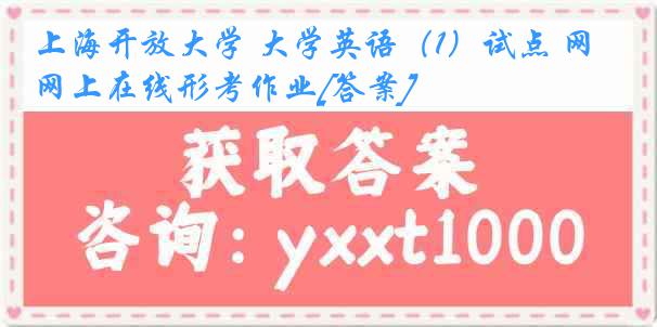 上海开放大学 大学英语（1）试点 网上在线形考作业[答案]