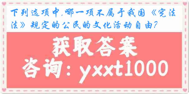 下列选项中,哪一项不属于我国《宪法》规定的公民的文化活动自由?