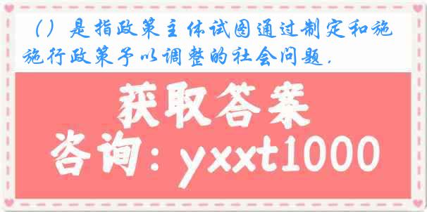 （）是指政策主体试图通过制定和施行政策予以调整的社会问题．