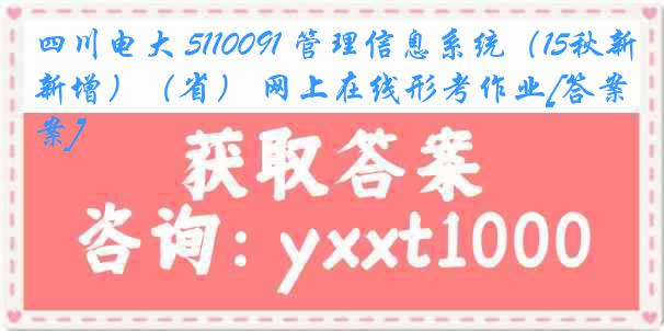 四川电大 5110091 管理信息系统（15秋新增）（省） 网上在线形考作业[答案]