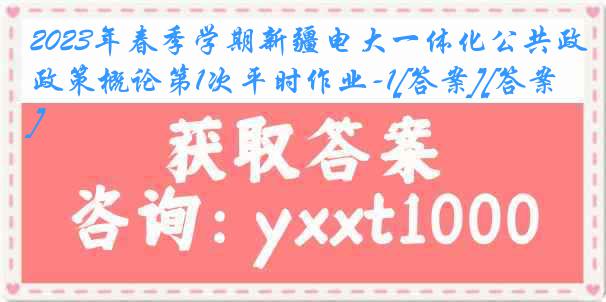 2023年春季学期新疆电大一体化公共政策概论第1次平时作业-1[答案][答案]