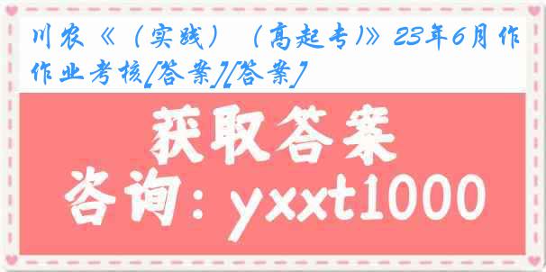 川农《（实践）（高起专)》23年6月作业考核[答案][答案]