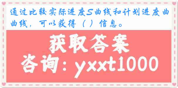 通过比较实际进度S曲线和计划进度曲线，可以获得（ ）信息。