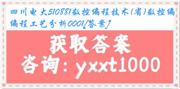 四川电大510881数控编程技术(省)数控编程工艺分析0001[答案]